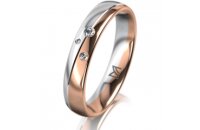Ring 18 Karat Rotgold/950 Platin 4.0 mm poliert 3...