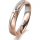 Ring 18 Karat Rotgold/950 Platin 4.0 mm sandmatt 3 Brillanten G vs Gesamt 0,030ct