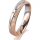 Ring 18 Karat Rotgold/950 Platin 4.0 mm kreismatt 3 Brillanten G vs Gesamt 0,030ct