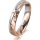 Ring 18 Karat Rotgold/950 Platin 4.0 mm diamantmatt 3 Brillanten G vs Gesamt 0,030ct