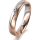 Ring 18 Karat Rotgold/950 Platin 4.0 mm l&auml;ngsmatt 4 Brillanten G vs Gesamt 0,020ct