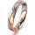 Ring 18 Karat Rotgold/950 Platin 4.0 mm sandmatt 4 Brillanten G vs Gesamt 0,020ct