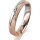Ring 18 Karat Rotgold/950 Platin 4.0 mm kreismatt 4 Brillanten G vs Gesamt 0,020ct