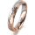 Ring 18 Karat Rotgold/950 Platin 4.0 mm diamantmatt 4 Brillanten G vs Gesamt 0,020ct