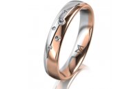 Ring 18 Karat Rotgold/950 Platin 4.0 mm poliert 5...