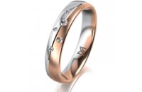 Ring 18 Karat Rotgold/950 Platin 4.0 mm l&auml;ngsmatt 5...