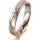 Ring 18 Karat Rotgold/950 Platin 4.0 mm l&auml;ngsmatt 5 Brillanten G vs Gesamt 0,035ct