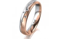 Ring 18 Karat Rotgold/950 Platin 4.0 mm sandmatt 5...