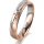 Ring 18 Karat Rotgold/950 Platin 4.0 mm sandmatt 5 Brillanten G vs Gesamt 0,035ct