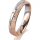 Ring 18 Karat Rotgold/950 Platin 4.0 mm kreismatt 5 Brillanten G vs Gesamt 0,035ct