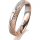 Ring 18 Karat Rotgold/950 Platin 4.0 mm kristallmatt 5 Brillanten G vs Gesamt 0,035ct
