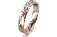 Ring 18 Karat Rotgold/950 Platin 4.0 mm diamantmatt 5...
