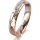 Ring 18 Karat Rotgold/950 Platin 4.0 mm diamantmatt 5 Brillanten G vs Gesamt 0,035ct