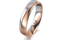 Ring 18 Karat Rotgold/950 Platin 4.5 mm l&auml;ngsmatt