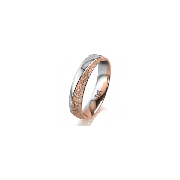 Ring 18 Karat Rotgold/950 Platin 4.5 mm kristallmatt