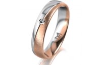 Ring 18 Karat Rotgold/950 Platin 4.5 mm sandmatt 1...