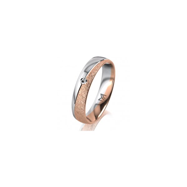 Ring 18 Karat Rotgold/950 Platin 4.5 mm kreismatt 1 Brillant G vs 0,025ct