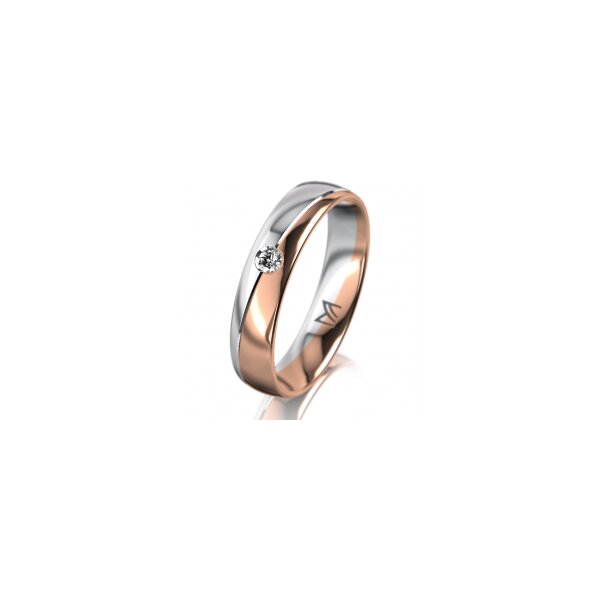 Ring 18 Karat Rotgold/950 Platin 4.5 mm poliert 1 Brillant G vs 0,050ct