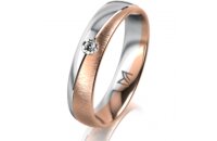 Ring 18 Karat Rotgold/950 Platin 4.5 mm sandmatt 1...