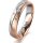 Ring 18 Karat Rotgold/950 Platin 4.5 mm sandmatt 3 Brillanten G vs Gesamt 0,035ct