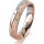 Ring 18 Karat Rotgold/950 Platin 4.5 mm kreismatt 3 Brillanten G vs Gesamt 0,035ct