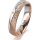 Ring 18 Karat Rotgold/950 Platin 4.5 mm kristallmatt 3 Brillanten G vs Gesamt 0,035ct