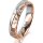 Ring 18 Karat Rotgold/950 Platin 4.5 mm diamantmatt 3 Brillanten G vs Gesamt 0,035ct