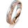 Ring 18 Karat Rotgold/950 Platin 4.5 mm kristallmatt 4 Brillanten G vs Gesamt 0,025ct