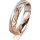 Ring 18 Karat Rotgold/950 Platin 4.5 mm diamantmatt 4 Brillanten G vs Gesamt 0,025ct