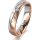 Ring 18 Karat Rotgold/950 Platin 4.5 mm l&auml;ngsmatt 5 Brillanten G vs Gesamt 0,045ct