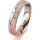 Ring 18 Karat Rotgold/950 Platin 4.5 mm kreismatt 5 Brillanten G vs Gesamt 0,045ct