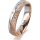 Ring 18 Karat Rotgold/950 Platin 4.5 mm kristallmatt 5 Brillanten G vs Gesamt 0,045ct
