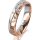 Ring 18 Karat Rotgold/950 Platin 4.5 mm diamantmatt 5 Brillanten G vs Gesamt 0,045ct
