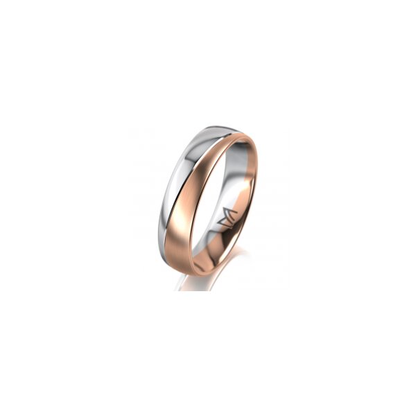 Ring 18 Karat Rotgold/950 Platin 5.0 mm l&auml;ngsmatt