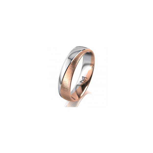 Ring 18 Karat Rotgold/950 Platin 5.0 mm sandmatt