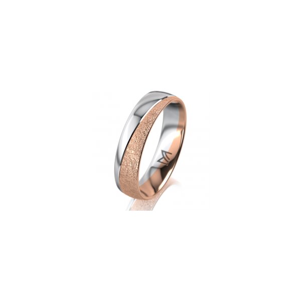 Ring 18 Karat Rotgold/950 Platin 5.0 mm kreismatt