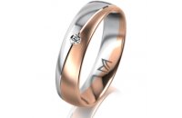 Ring 18 Karat Rotgold/950 Platin 5.0 mm l&auml;ngsmatt 1...