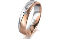 Ring 18 Karat Rotgold/950 Platin 5.0 mm kreismatt 1...