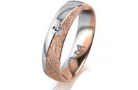 Ring 18 Karat Rotgold/950 Platin 5.0 mm kristallmatt 1...