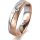 Ring 18 Karat Rotgold/950 Platin 5.0 mm sandmatt 3 Brillanten G vs Gesamt 0,040ct