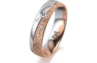 Ring 18 Karat Rotgold/950 Platin 5.0 mm kristallmatt 3...