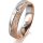 Ring 18 Karat Rotgold/950 Platin 5.0 mm kristallmatt 3 Brillanten G vs Gesamt 0,040ct