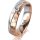 Ring 18 Karat Rotgold/950 Platin 5.0 mm diamantmatt 3 Brillanten G vs Gesamt 0,040ct