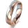 Ring 18 Karat Rotgold/950 Platin 5.0 mm l&auml;ngsmatt 5 Brillanten G vs Gesamt 0,035ct