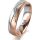 Ring 18 Karat Rotgold/950 Platin 5.0 mm sandmatt 5 Brillanten G vs Gesamt 0,035ct