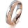 Ring 18 Karat Rotgold/950 Platin 5.0 mm kreismatt 5 Brillanten G vs Gesamt 0,035ct