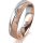 Ring 18 Karat Rotgold/950 Platin 5.0 mm kristallmatt 5 Brillanten G vs Gesamt 0,035ct