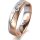 Ring 18 Karat Rotgold/950 Platin 5.0 mm l&auml;ngsmatt 5 Brillanten G vs Gesamt 0,055ct