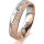 Ring 18 Karat Rotgold/950 Platin 5.0 mm kreismatt 5 Brillanten G vs Gesamt 0,055ct