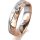 Ring 18 Karat Rotgold/950 Platin 5.0 mm diamantmatt 5 Brillanten G vs Gesamt 0,055ct